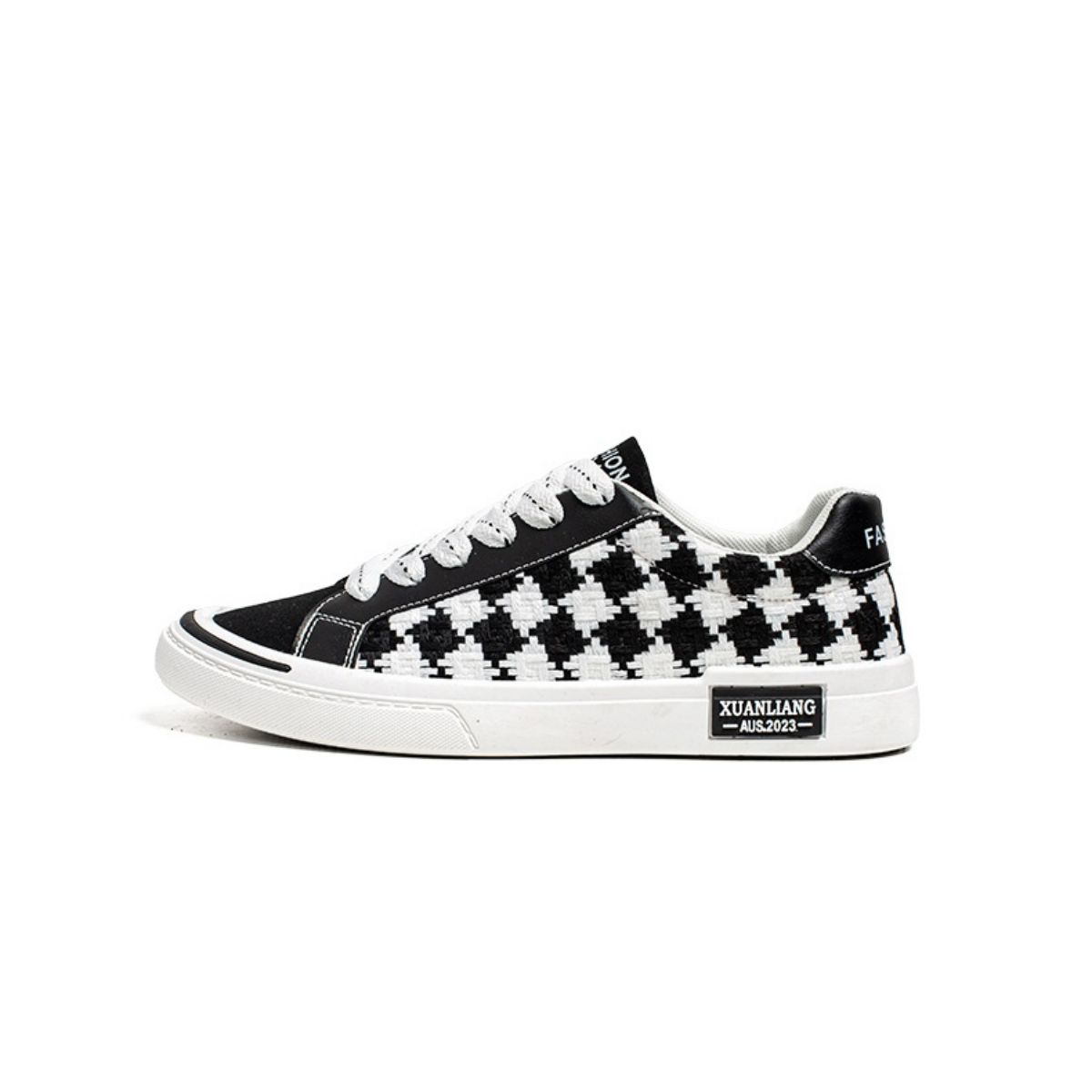 Men's Low-Top Black Minimalist Skate Shoes - Korean Style Fashionable Casual Footwear