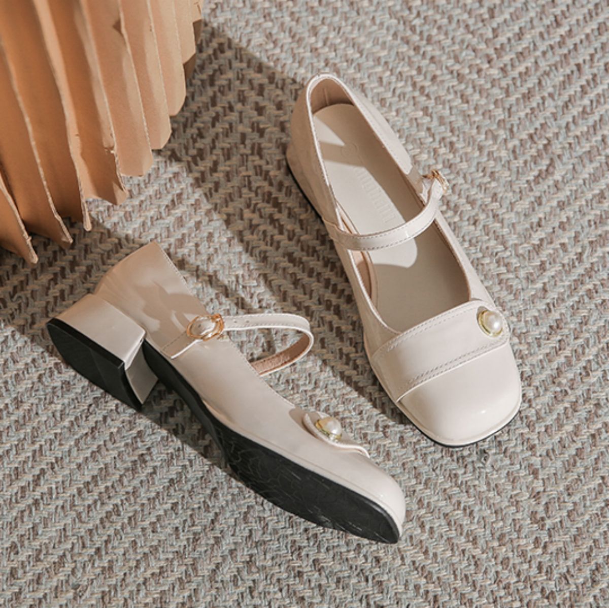 Genuine Leather Chunky Heeled Fairy-style Versatile Small Leather Shoes for Women