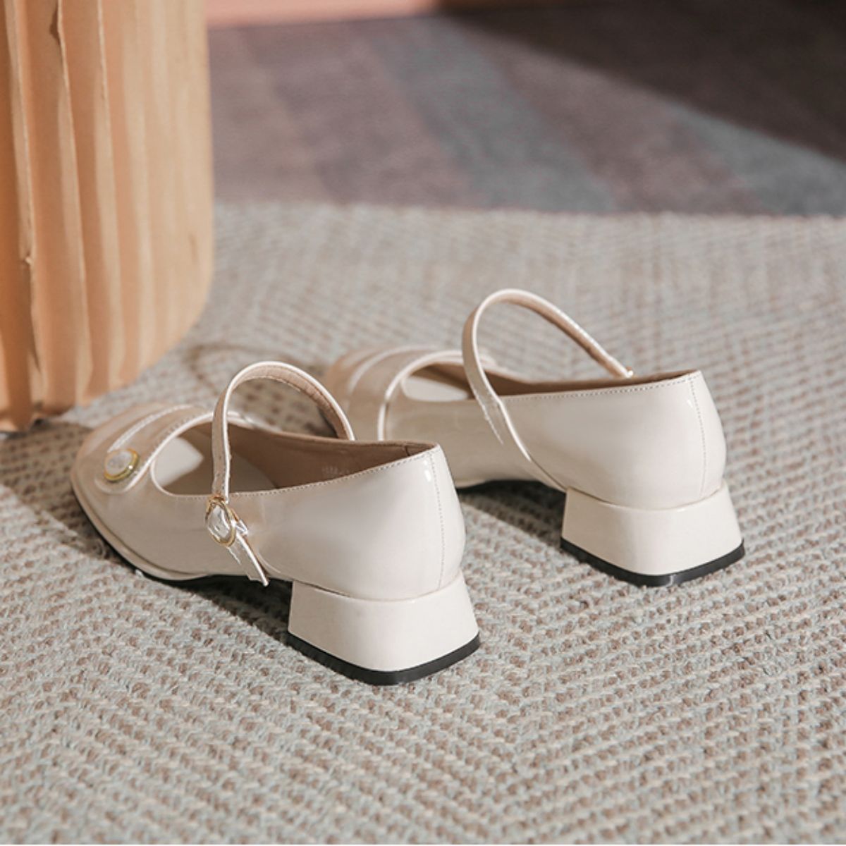 Genuine Leather Chunky Heeled Fairy-style Versatile Small Leather Shoes for Women