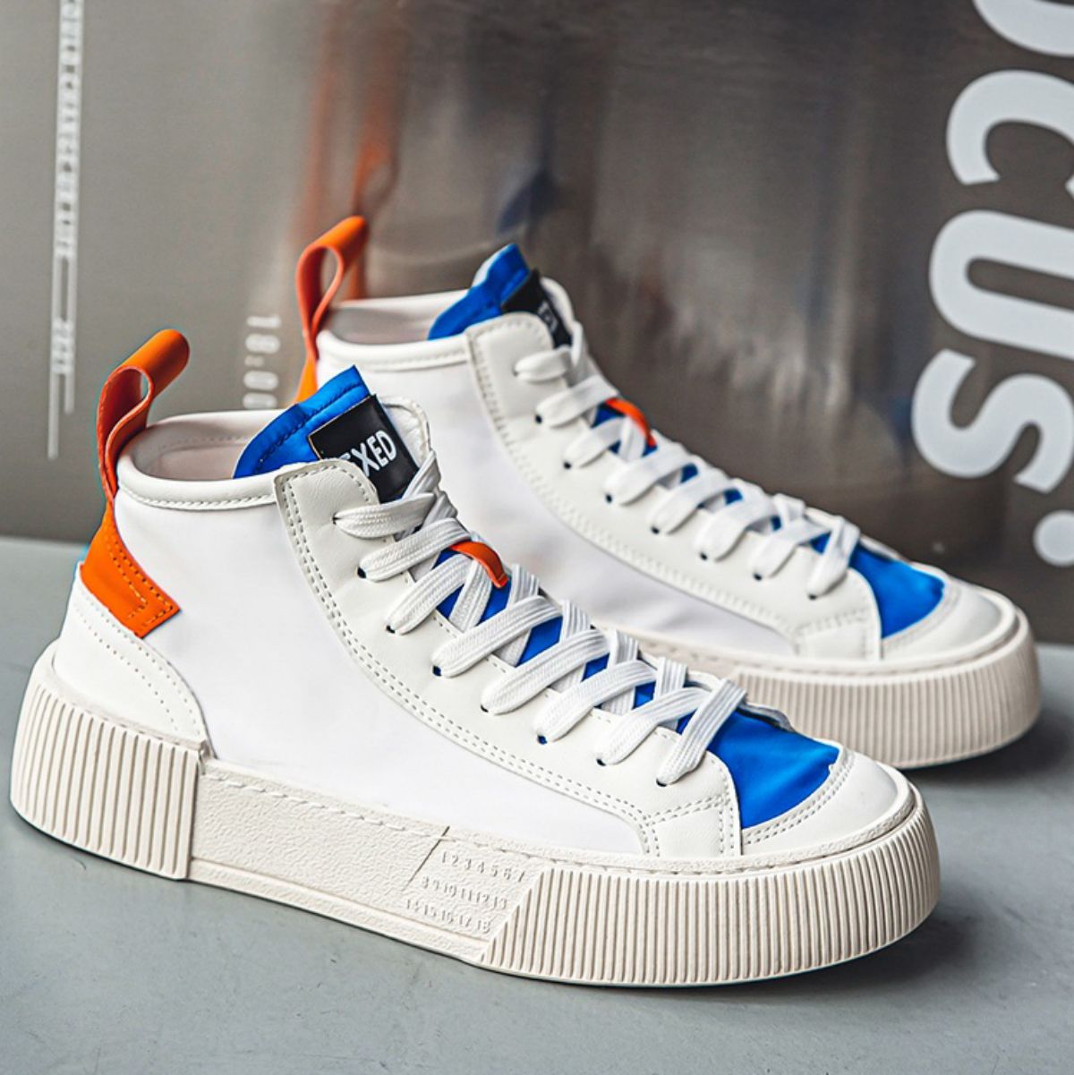 High-Top Breathable Canvas Sneakers - Versatile and Casual with Thick Soles