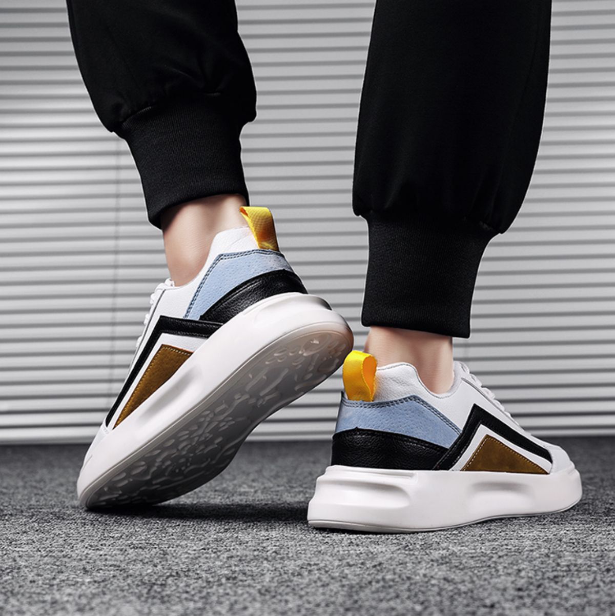 Little White Shoes Men's Super Light Thick Sole with Elevated Inner Casual Board Shoes
