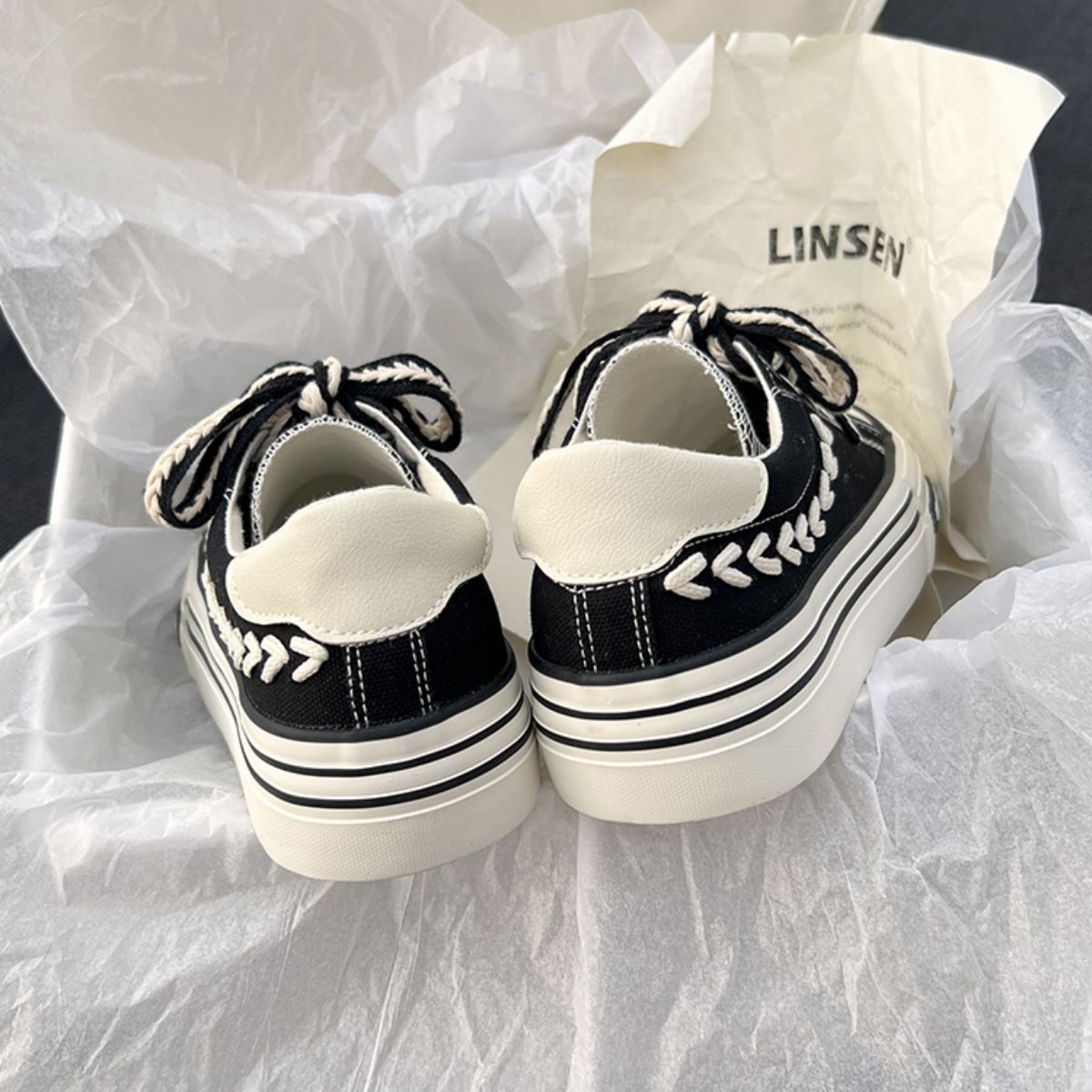 Canvas shoes, women's cookies, thick soled small white shoes, casual low top board shoes