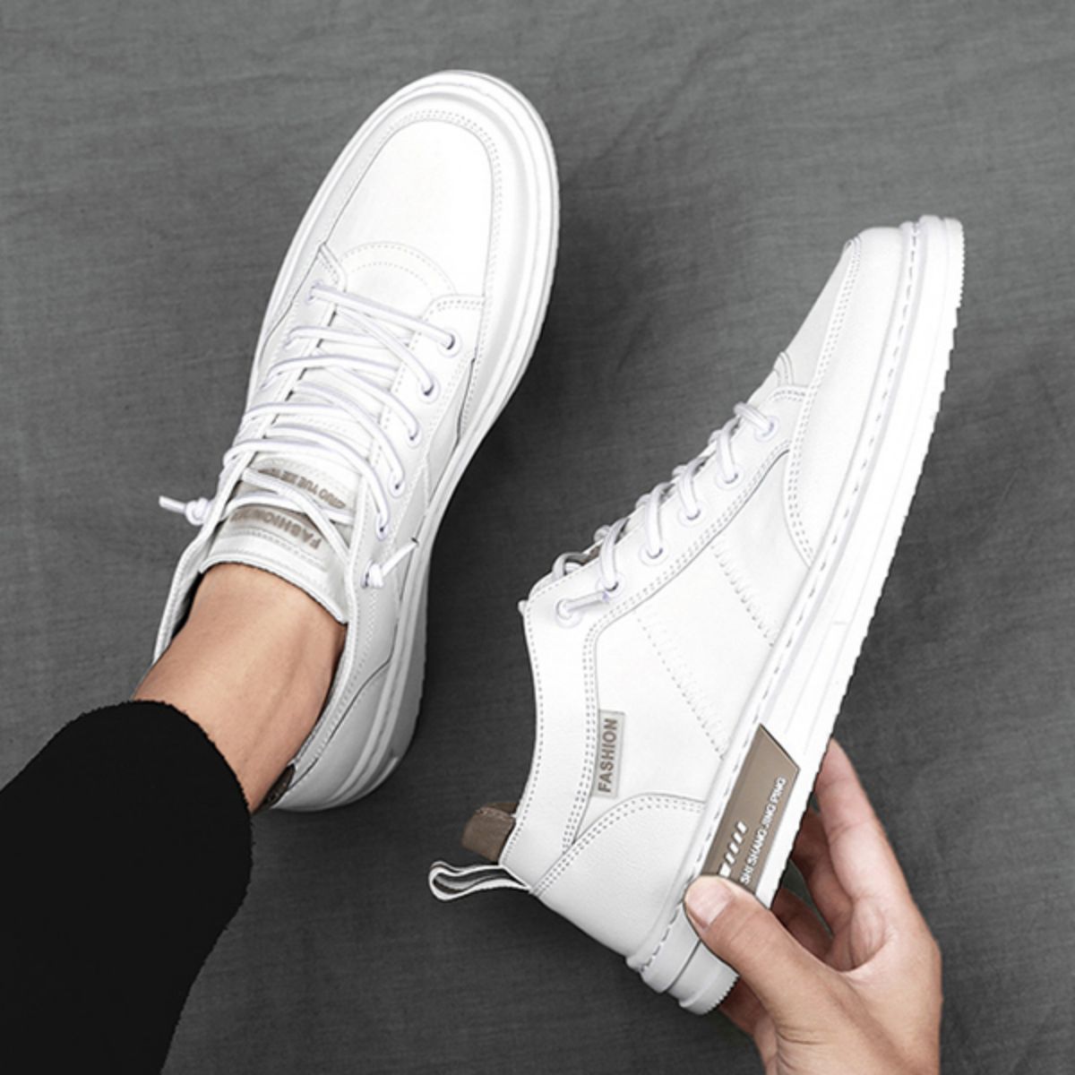 High top canvas board shoes, casual white shoes