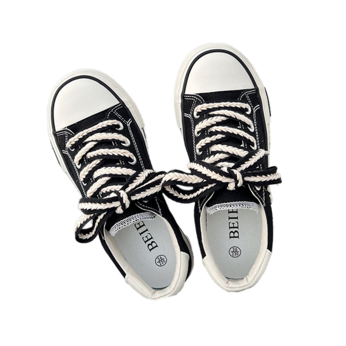 Canvas shoes, women's cookies, thick soled small white shoes, casual low top board shoes