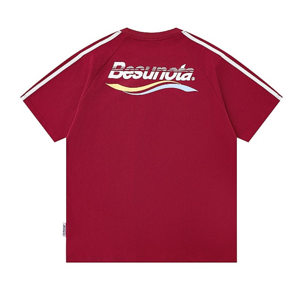 Hip-Hop American Street Side Striped Heavyweight Cotton Short Sleeve T-Shirt