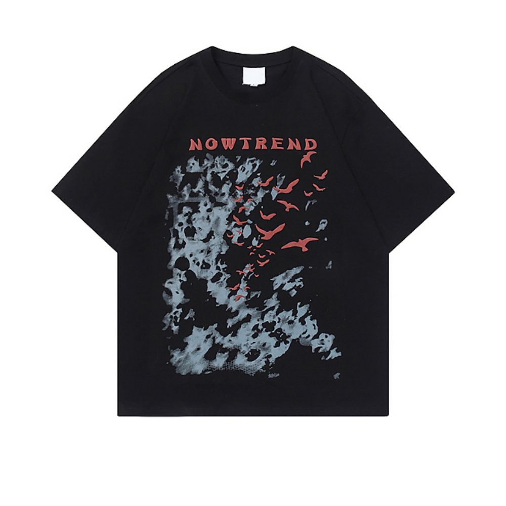 250G Heavyweight Retro Print Cotton Short Sleeve T-Shirt