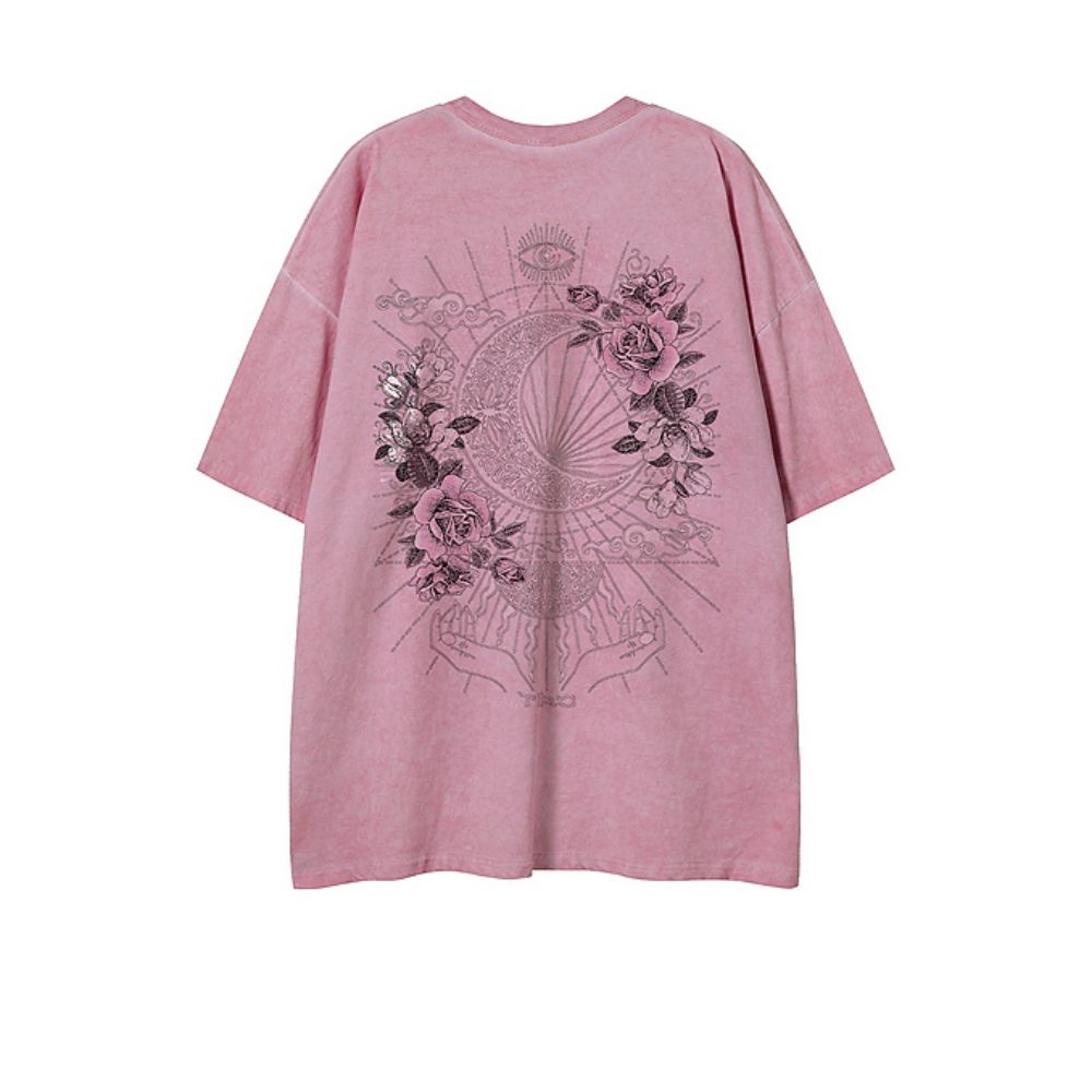 American Vintage Floral Print Short Sleeve T-Shirt