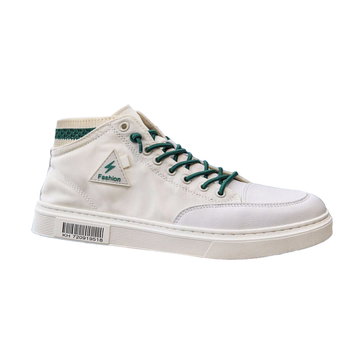 High-top Canvas Sneakers - Casual White Shoes-green