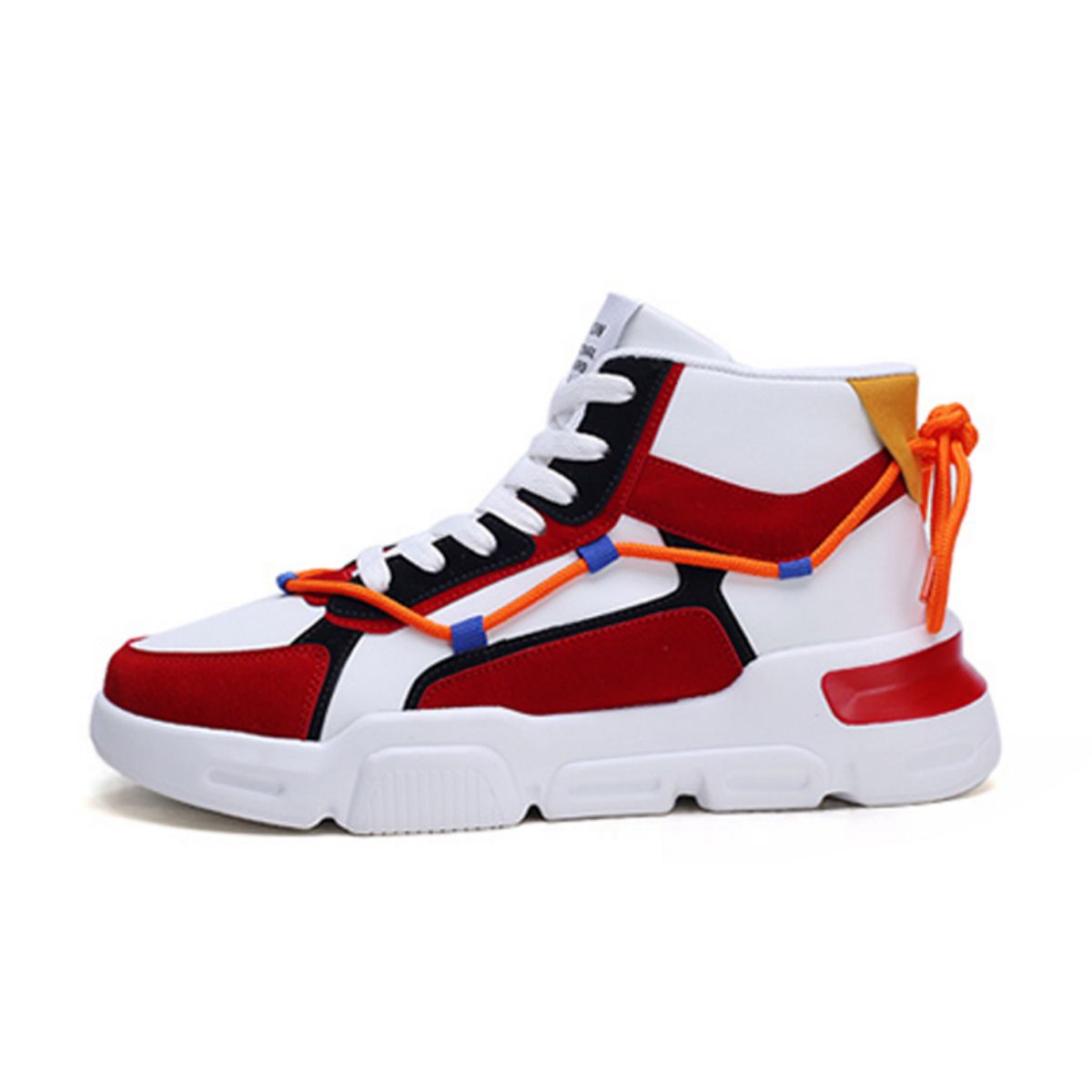 Trendy High-Top Skate Shoes - Versatile and Casual-red