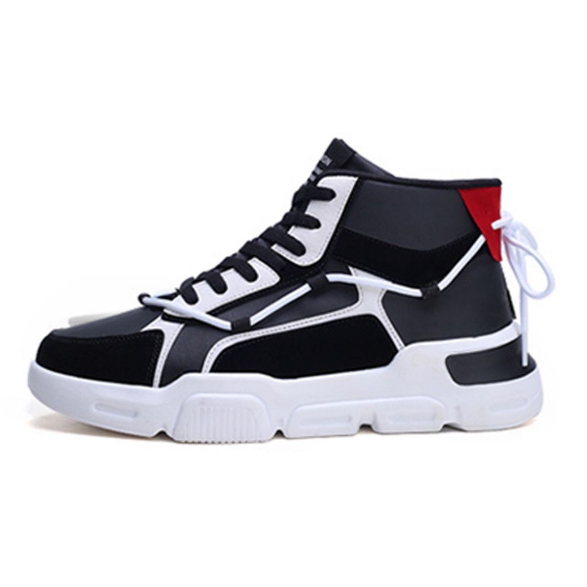 Trendy High-Top Skate Shoes - Versatile and Casual-black