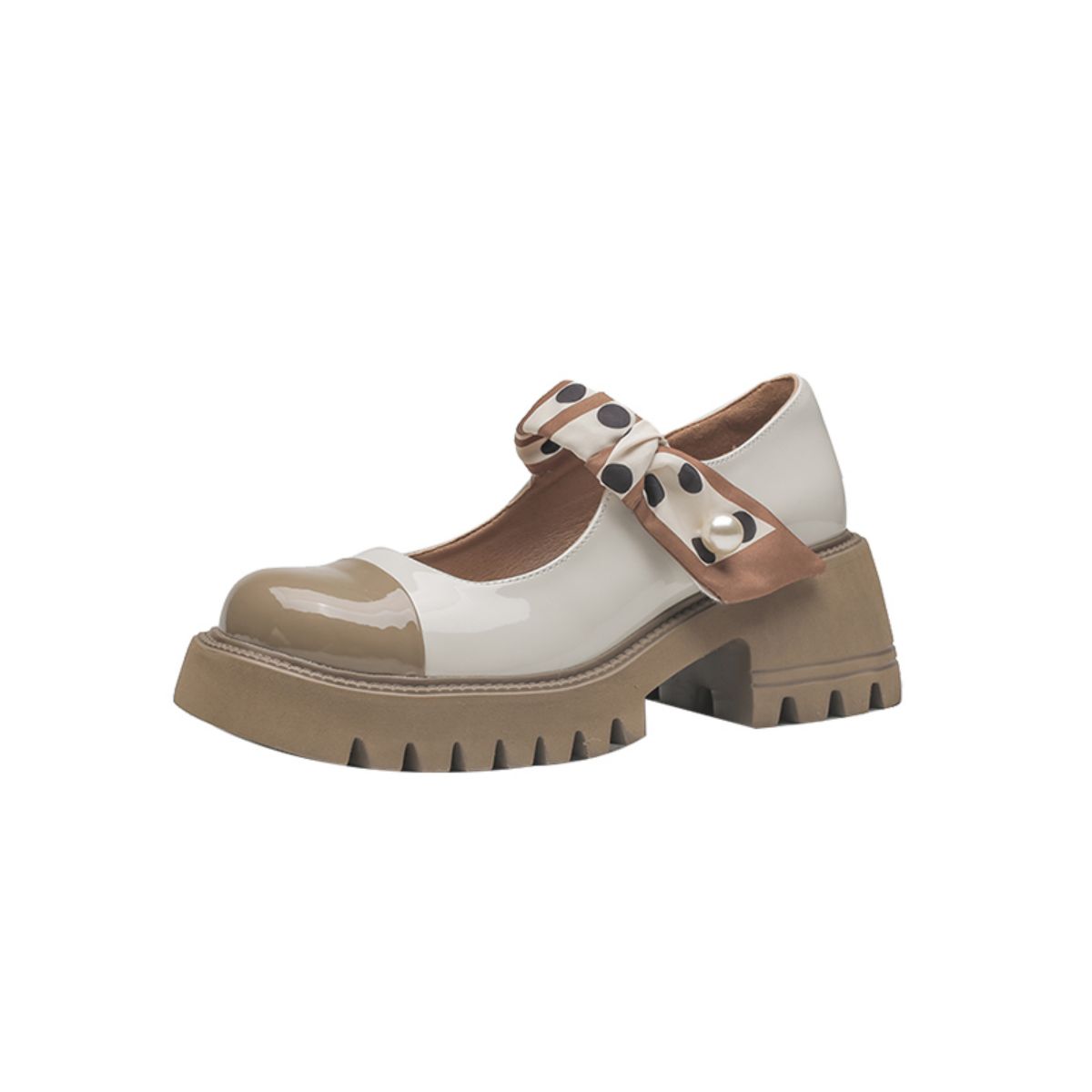 Height Increasing Thick Sole Mary Jane Shoes - Chunky High Heel Small Leather Shoes