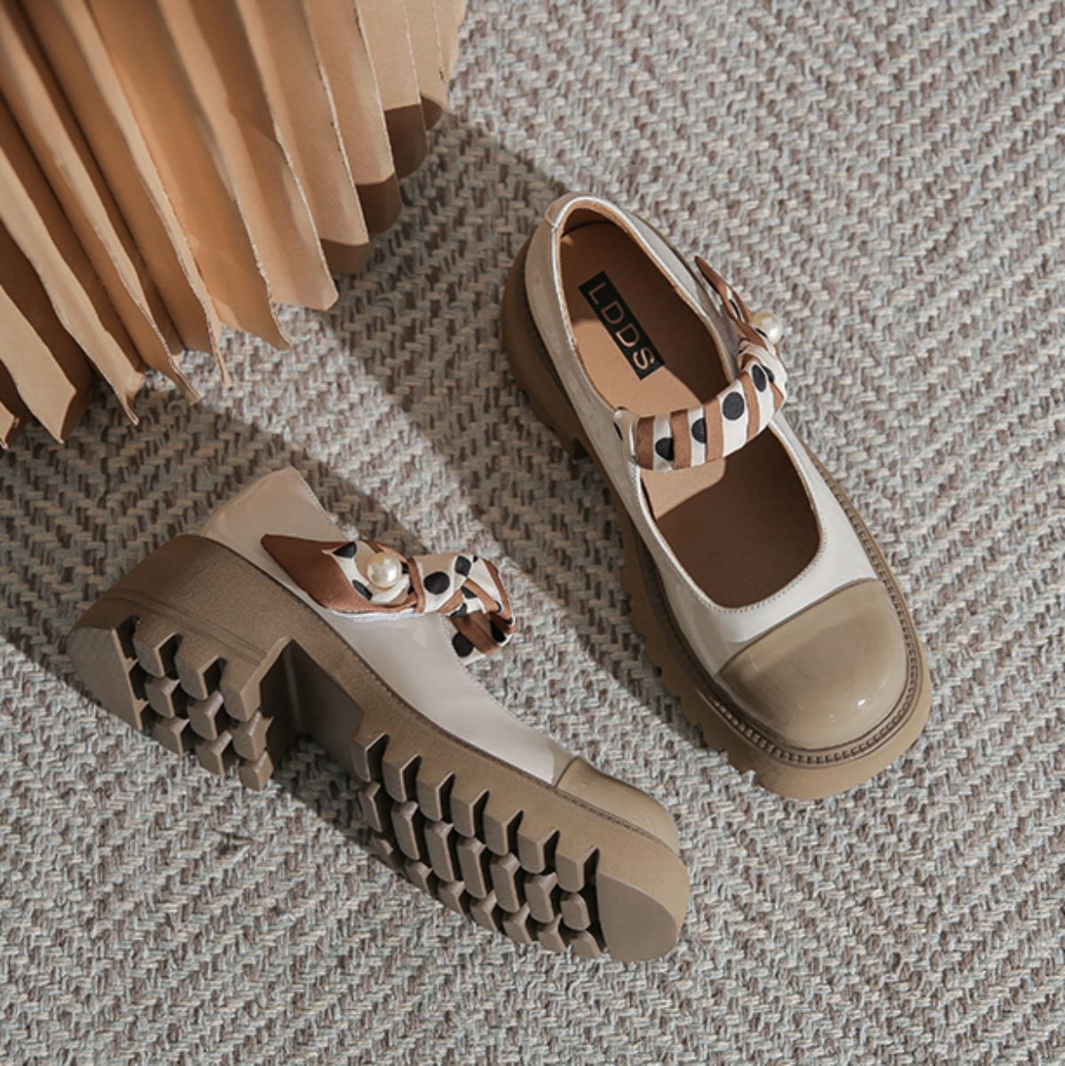 Height Increasing Thick Sole Mary Jane Shoes - Chunky High Heel Small Leather Shoes