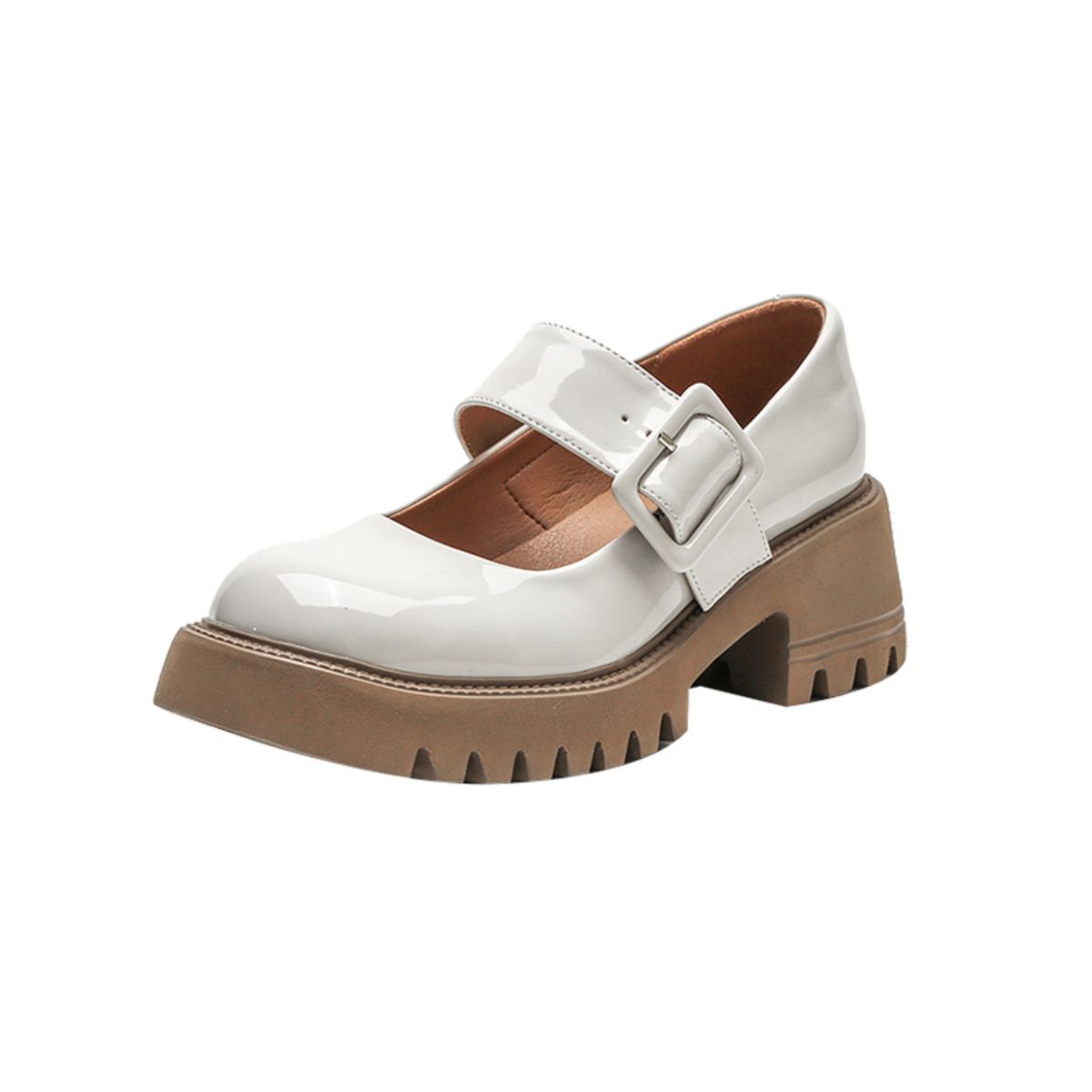 High Heel Thick Sole British Style Mary Jane Shoes - Small Leather Shoes