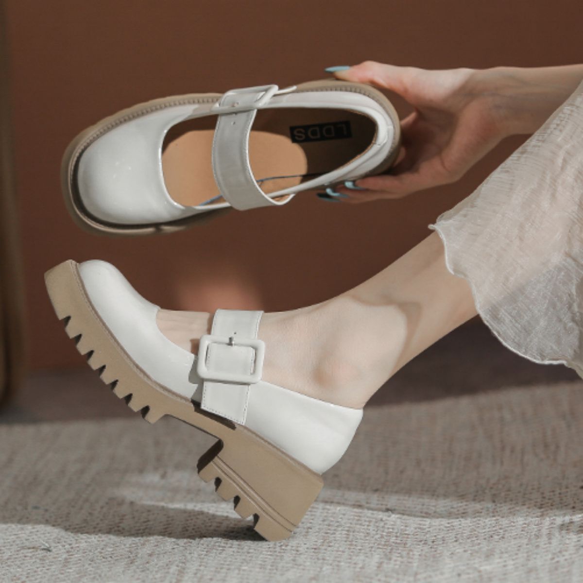 High Heel Thick Sole British Style Mary Jane Shoes - Small Leather Shoes