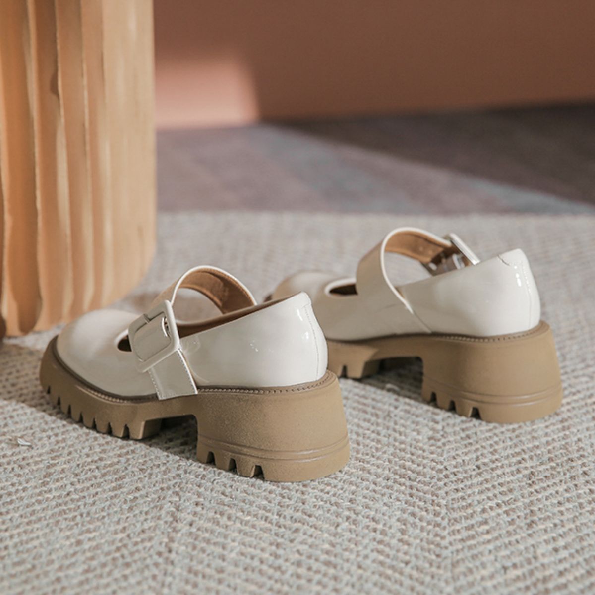 High Heel Thick Sole British Style Mary Jane Shoes - Small Leather Shoes