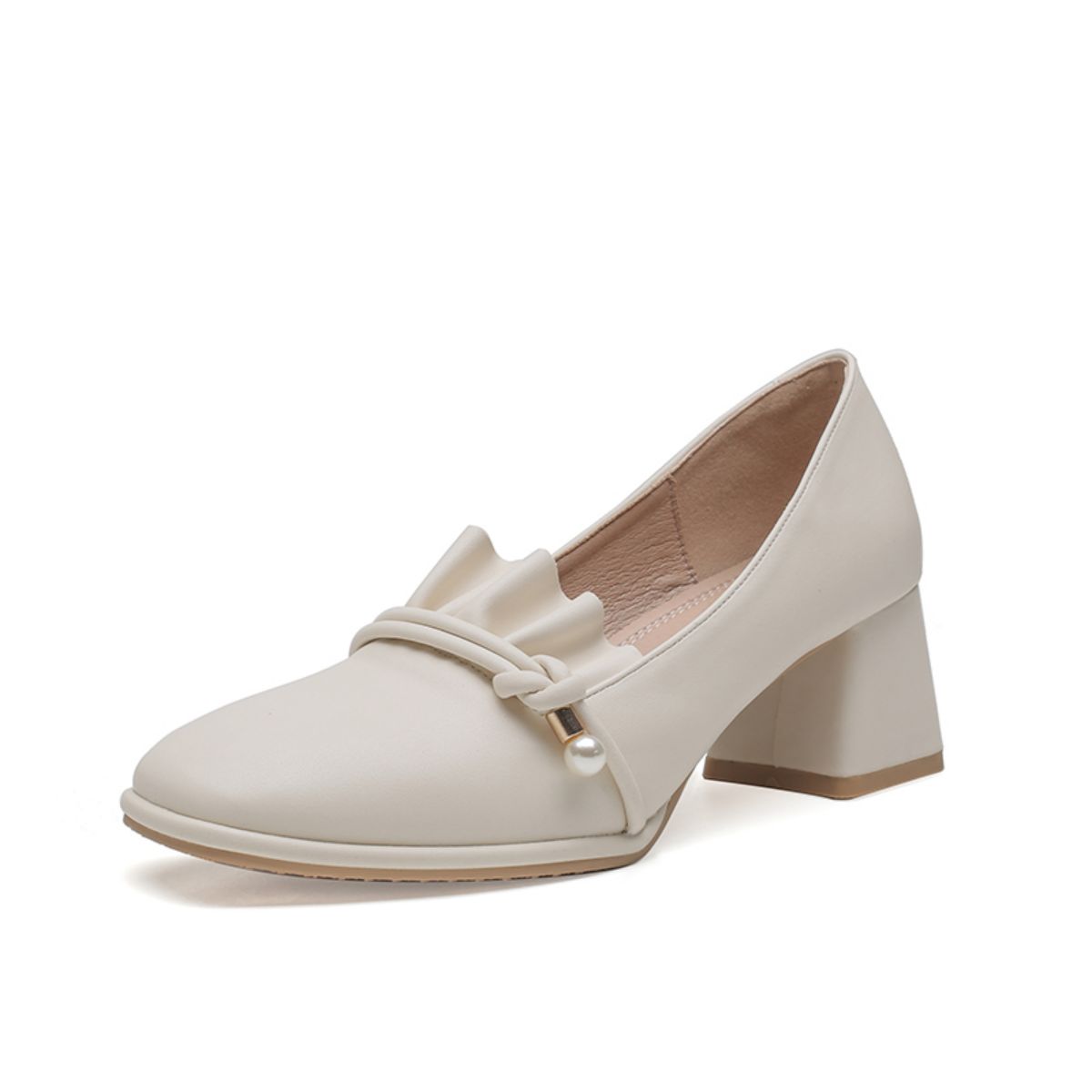 Chunky/Mid-Heel Fashion Pearl Mary Jane Shoes