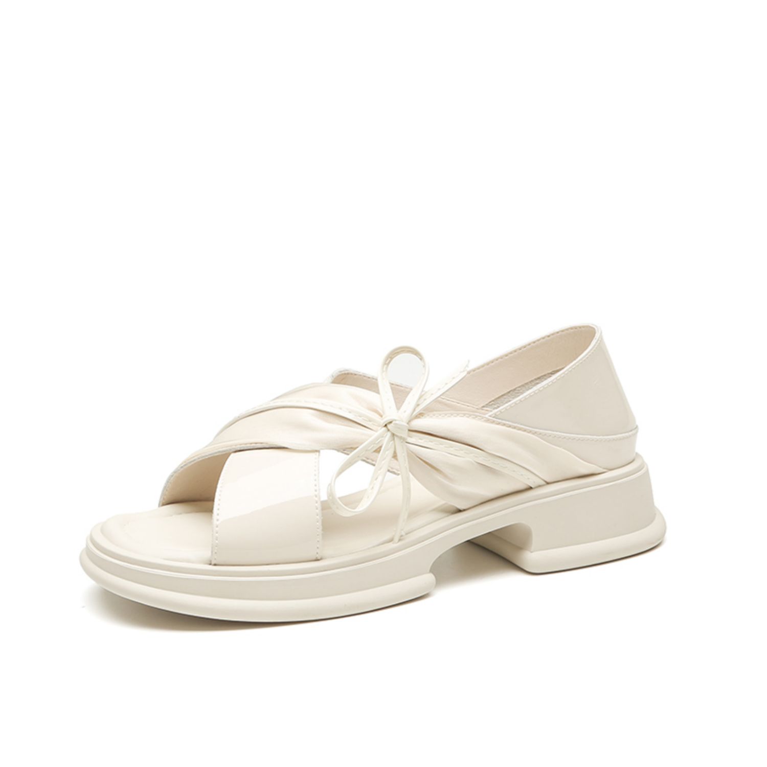 Genuine Leather Sandals with Chunky Platform Wedge Sole for Women