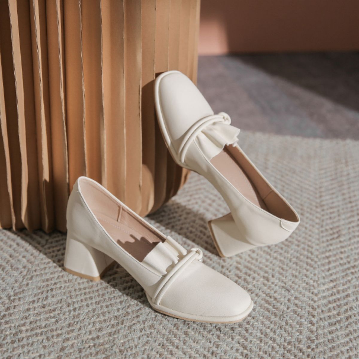 Chunky/Mid-Heel Fashion Pearl Mary Jane Shoes