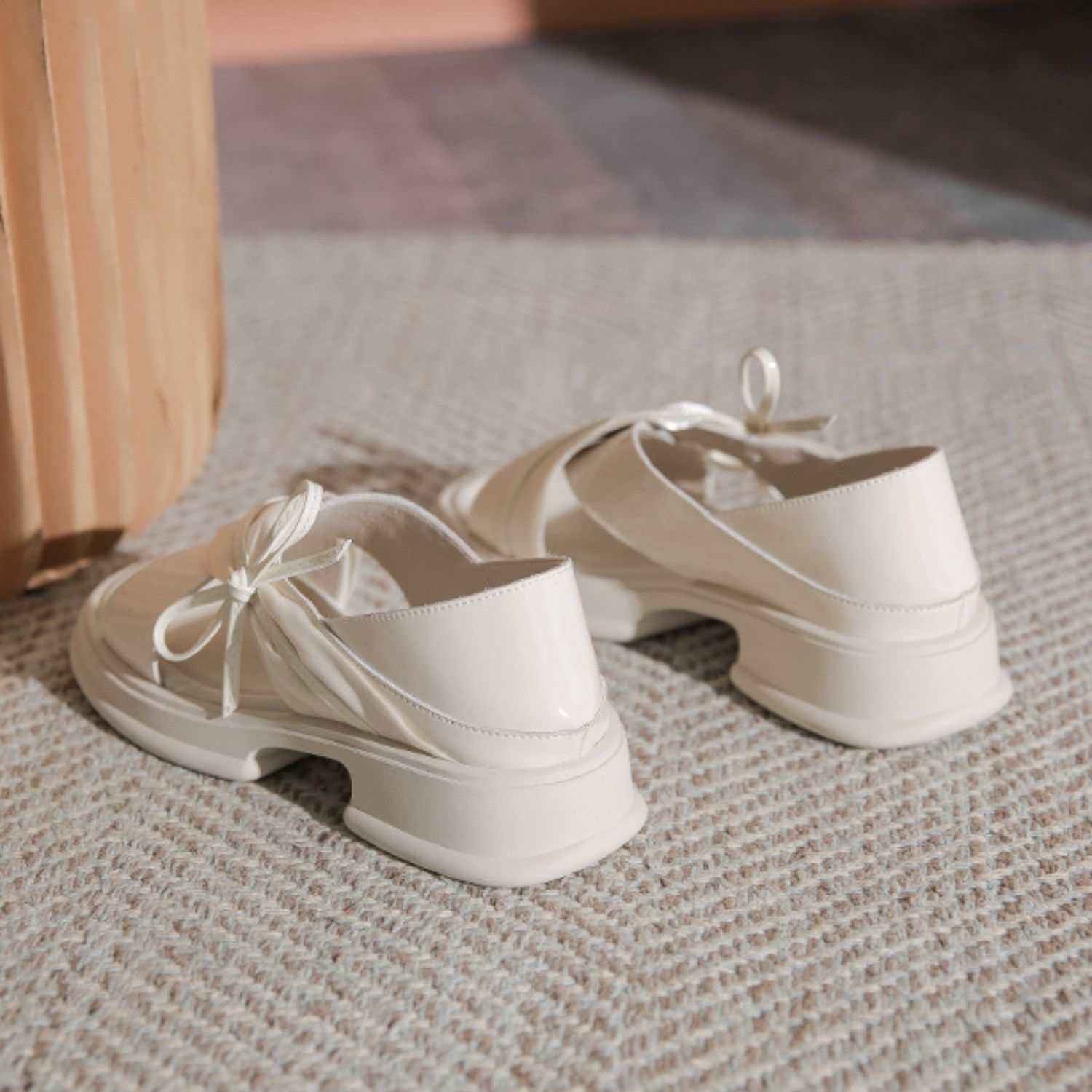 Genuine Leather Sandals with Chunky Platform Wedge Sole for Women
