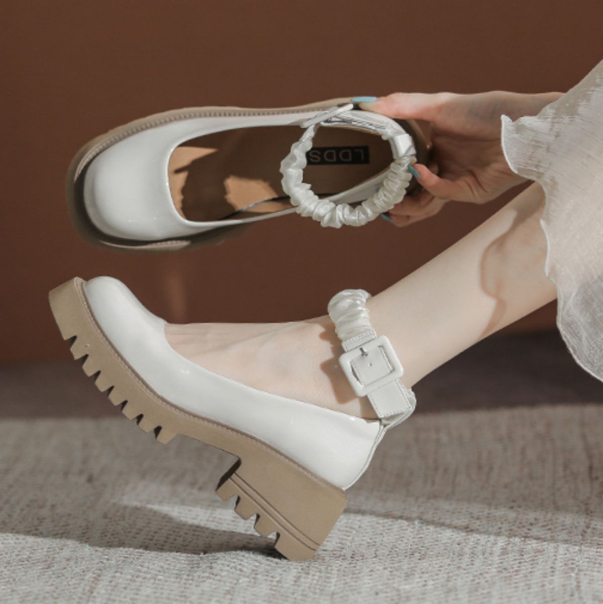 Small Leather High Heels with Thick Platform Mary Jane Shoes - Elevate Your Style