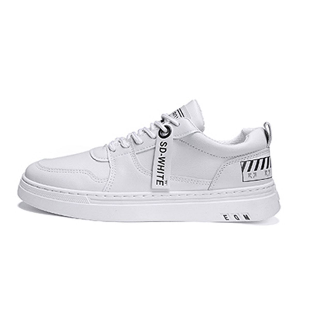 Versatile and Trendy Flat Sneakers - Casual White Shoes