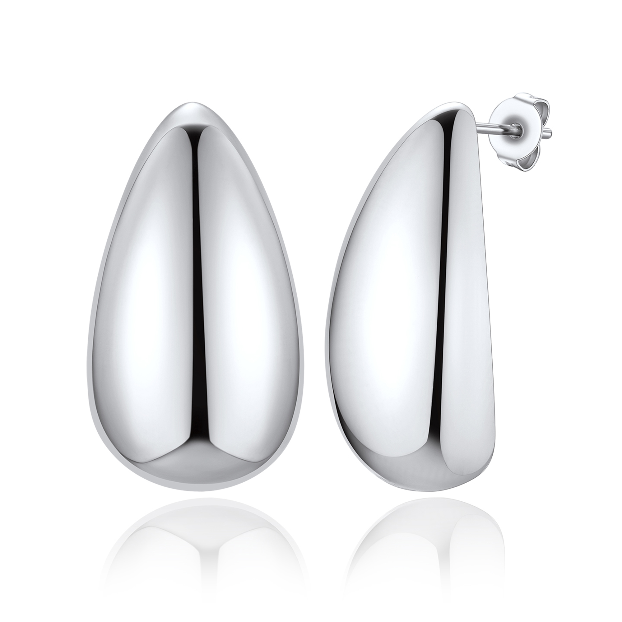 FindChic Teardrop Earrings for Women, Stainless Steel Stud Earrings Hypoallergenic Small Waterdrop Dangle Earrings for Birthday Christmas with Gift Box