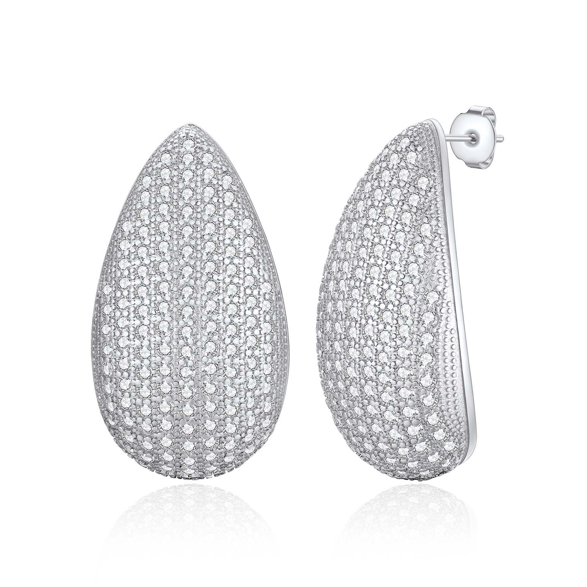 FindChic Teardrop Earrings for Women, Stainless Steel Stud Earrings Hypoallergenic Small Waterdrop Dangle Earrings for Birthday Christmas with Gift Box