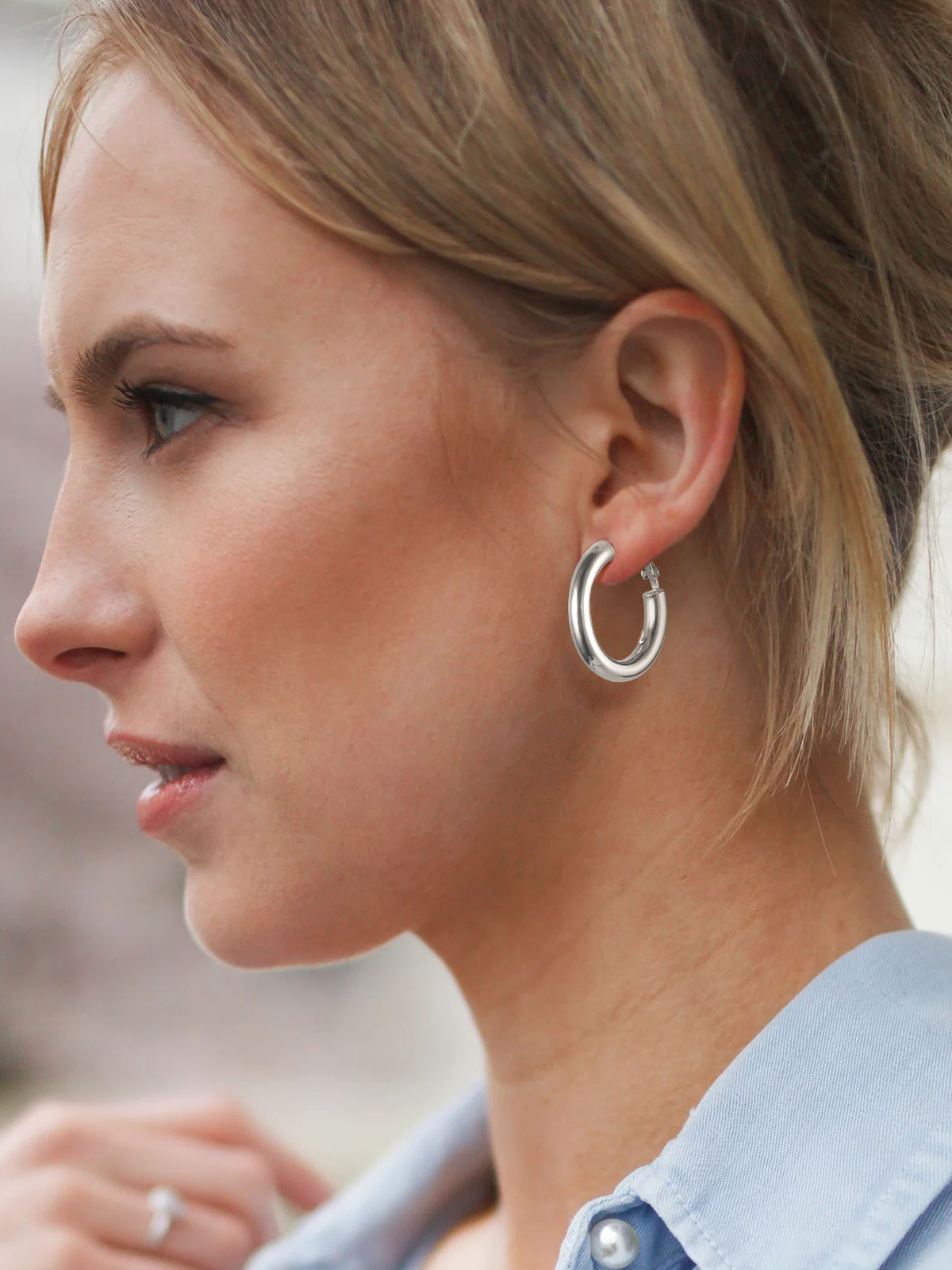 FindChic Hoop Earrings for Women Stainless Steel Loop Earrings, Birthday Valentines Day Gifts for Girlfriend with Box