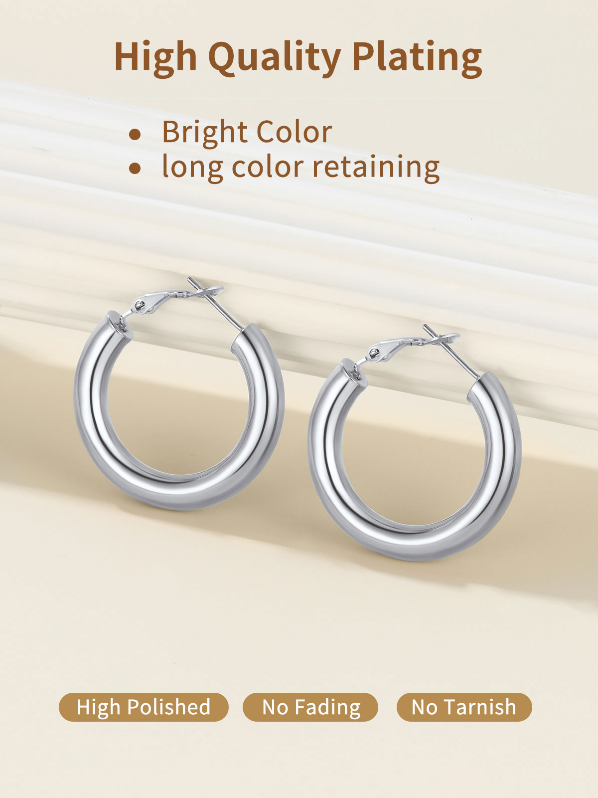 FindChic Hoop Earrings for Women Stainless Steel Loop Earrings, Birthday Valentines Day Gifts for Girlfriend with Box