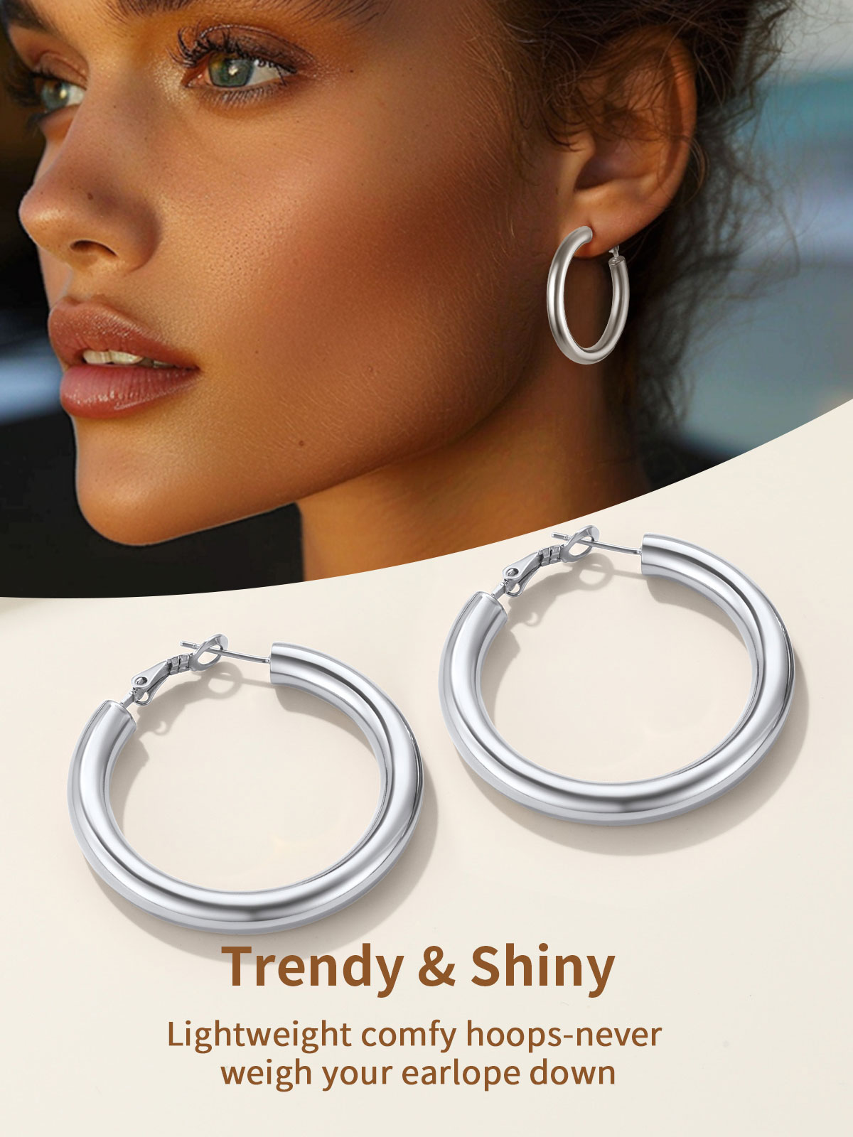 FindChic Huggie Earrings for Women, Hypoallergenic Stainless Steel Hoop Earring for Birthday