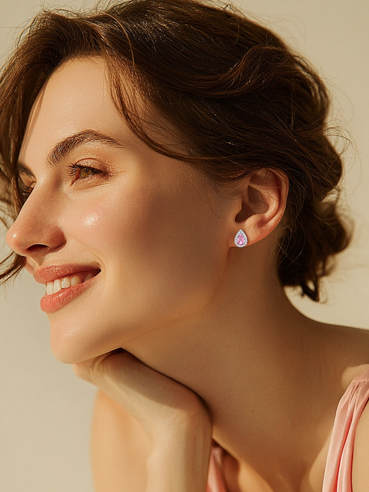 FindChic Birthstone Earrings for Women, Teardrop Earring with 925 Sterling Silver Posts & Push Backs Hypoallergenic Cubic Zirconia Studs Birthday Christmas Jewelry with Gift Box