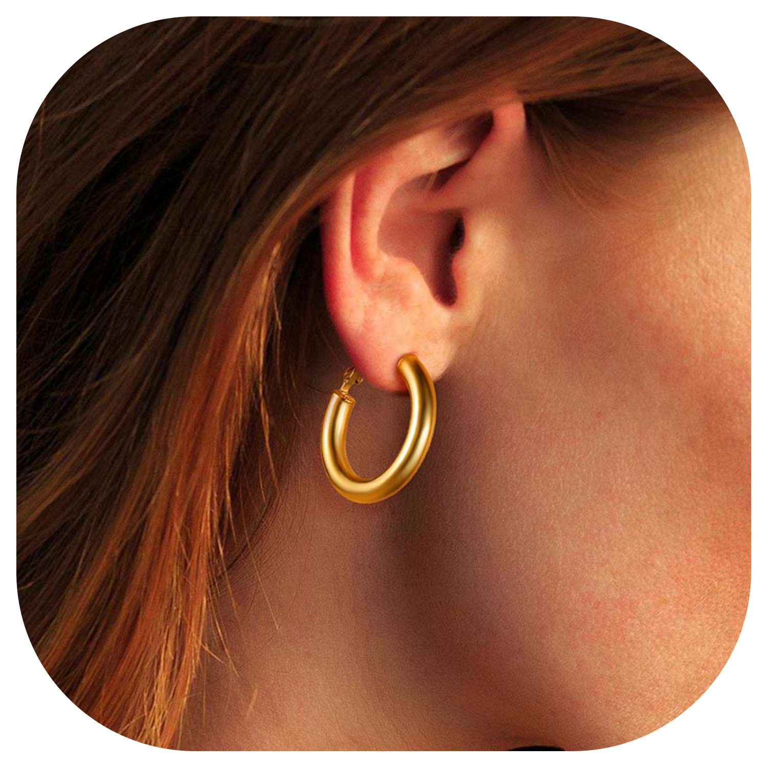 FindChic Hoop Earrings for Women Stainless Steel Loop Earrings, Birthday Valentines Day Gifts for Girlfriend with Box