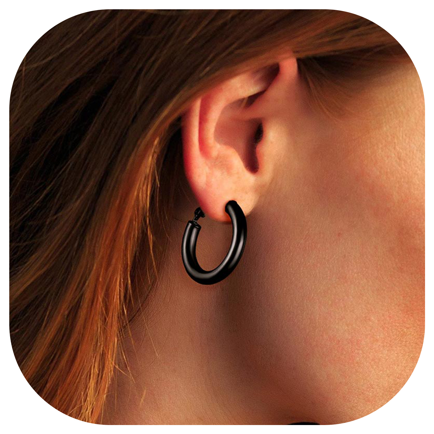 FindChic Hoop Earrings for Women Stainless Steel Loop Earrings, Birthday Valentines Day Gifts for Girlfriend with Box