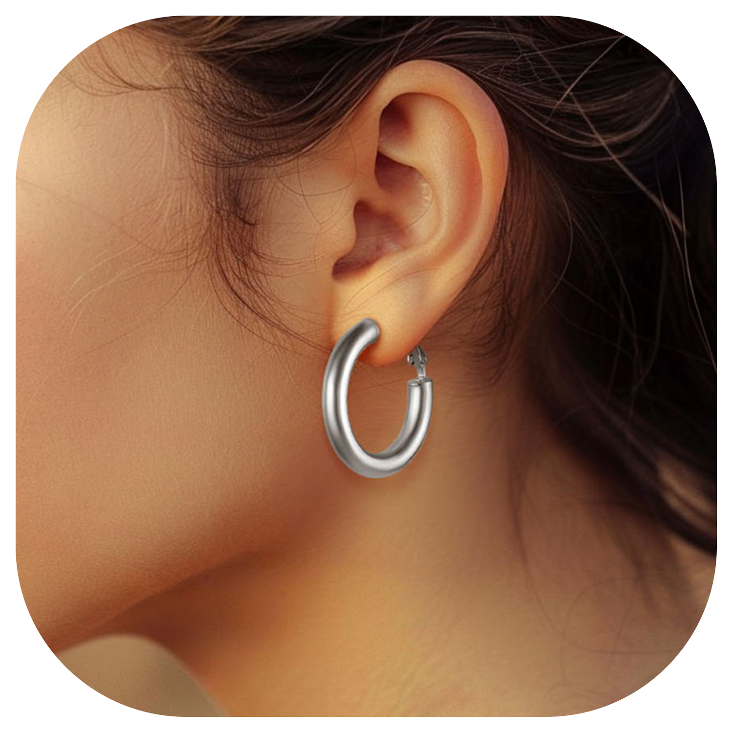 FindChic Hoop Earrings for Women Stainless Steel Loop Earrings, Birthday Valentines Day Gifts for Girlfriend with Box