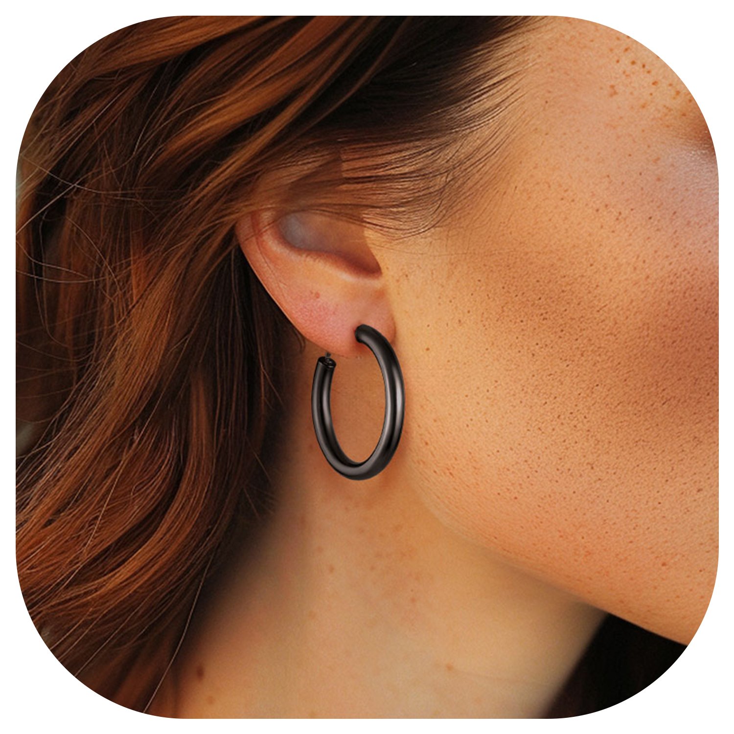 FindChic Hoop Earrings for Women Stainless Steel Loop Earrings, Birthday Valentines Day Gifts for Girlfriend with Box