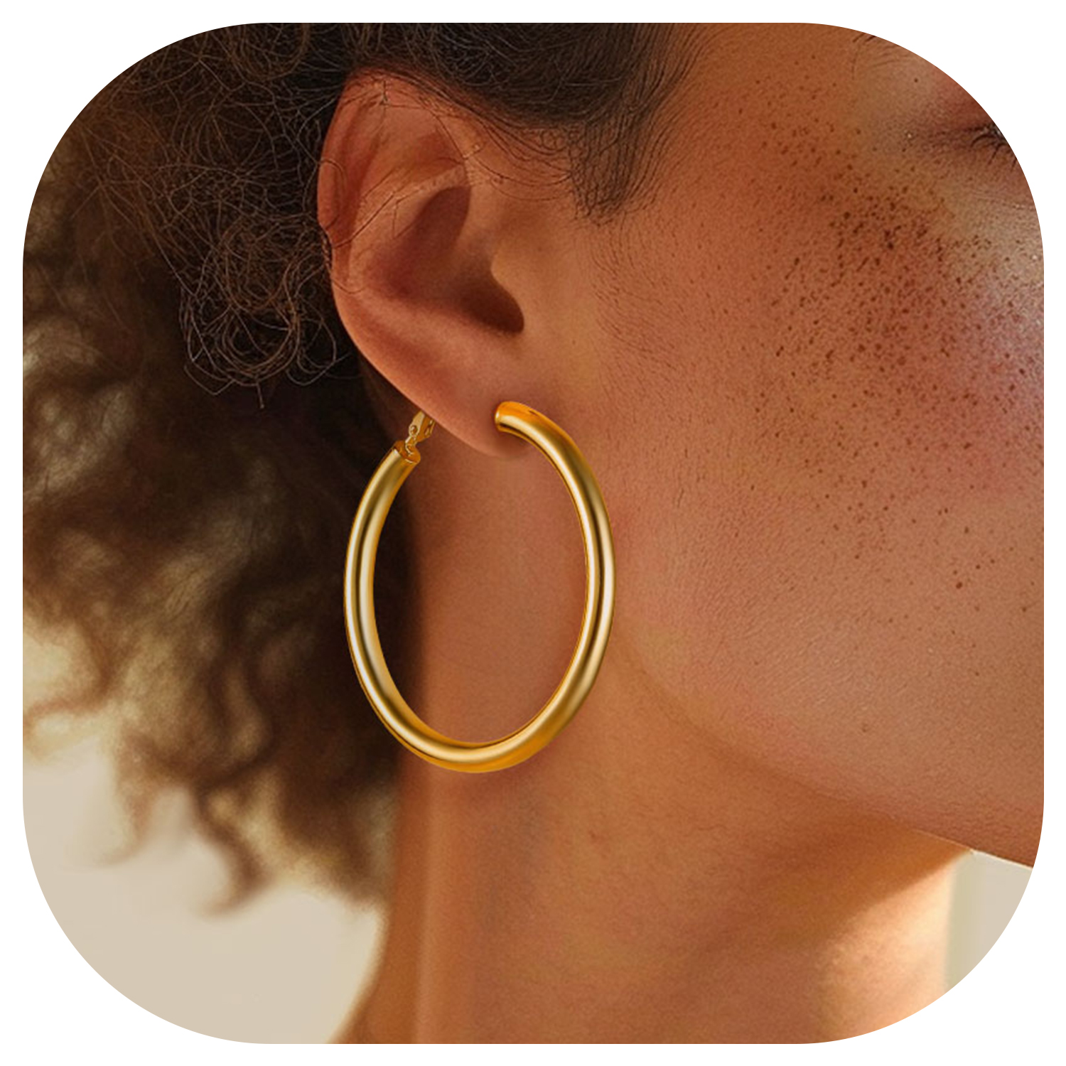 FindChic Hoop Earrings for Women Stainless Steel Loop Earrings, Birthday Valentines Day Gifts for Girlfriend with Box