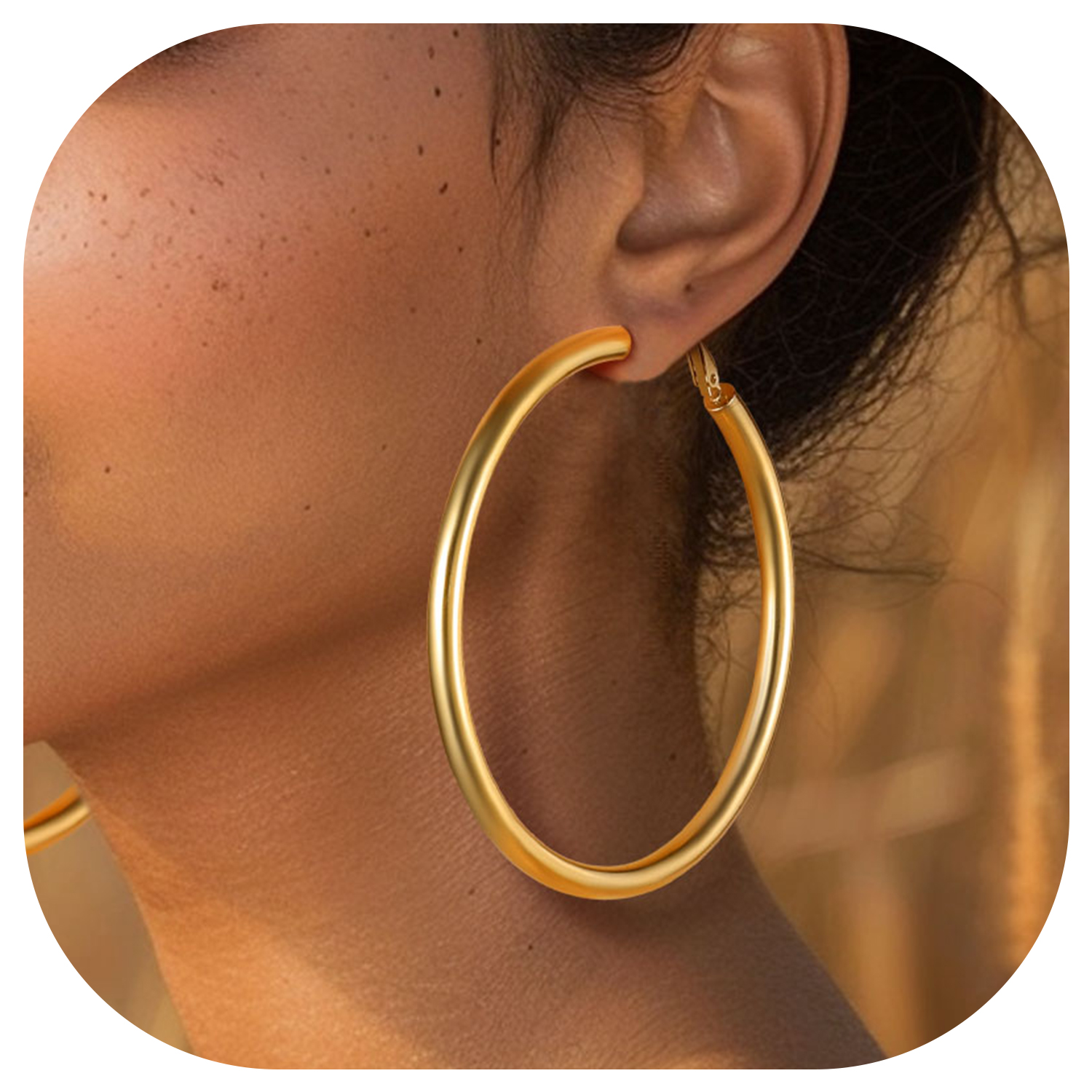 FindChic Hoop Earrings for Women Stainless Steel Loop Earrings, Birthday Valentines Day Gifts for Girlfriend with Box