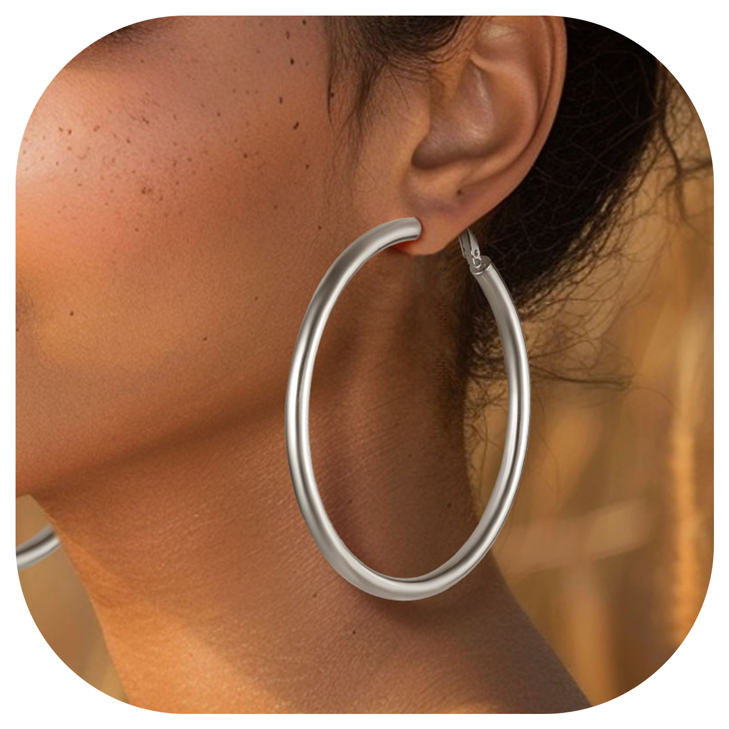 FindChic Hoop Earrings for Women Stainless Steel Loop Earrings, Birthday Valentines Day Gifts for Girlfriend with Box