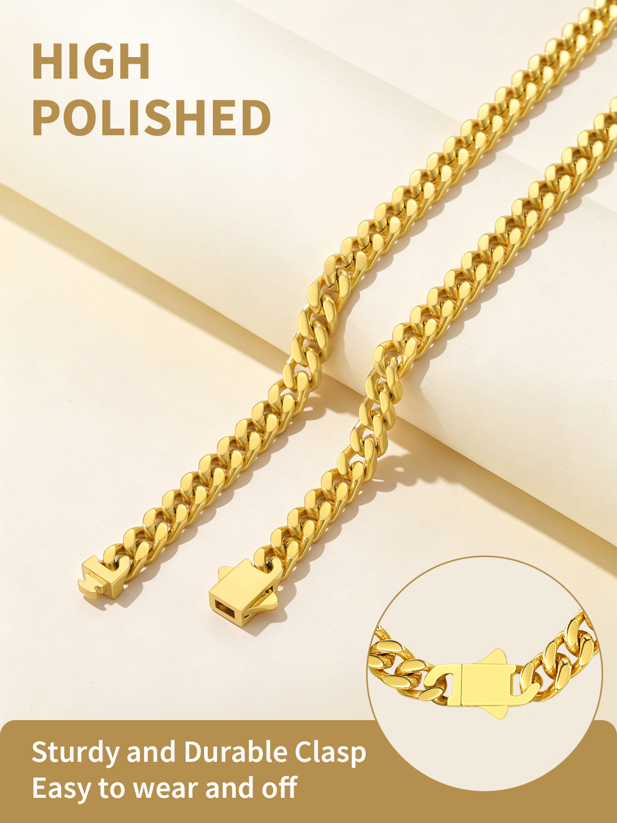 FindChic Chunky Gold Plated Necklace for Women Stainless Steel Hip Hop Cuban Link Chain Birthday Valentines Day Jewelry Gifts Her Girlfriend Wife Lady Female Adults Age Ideas