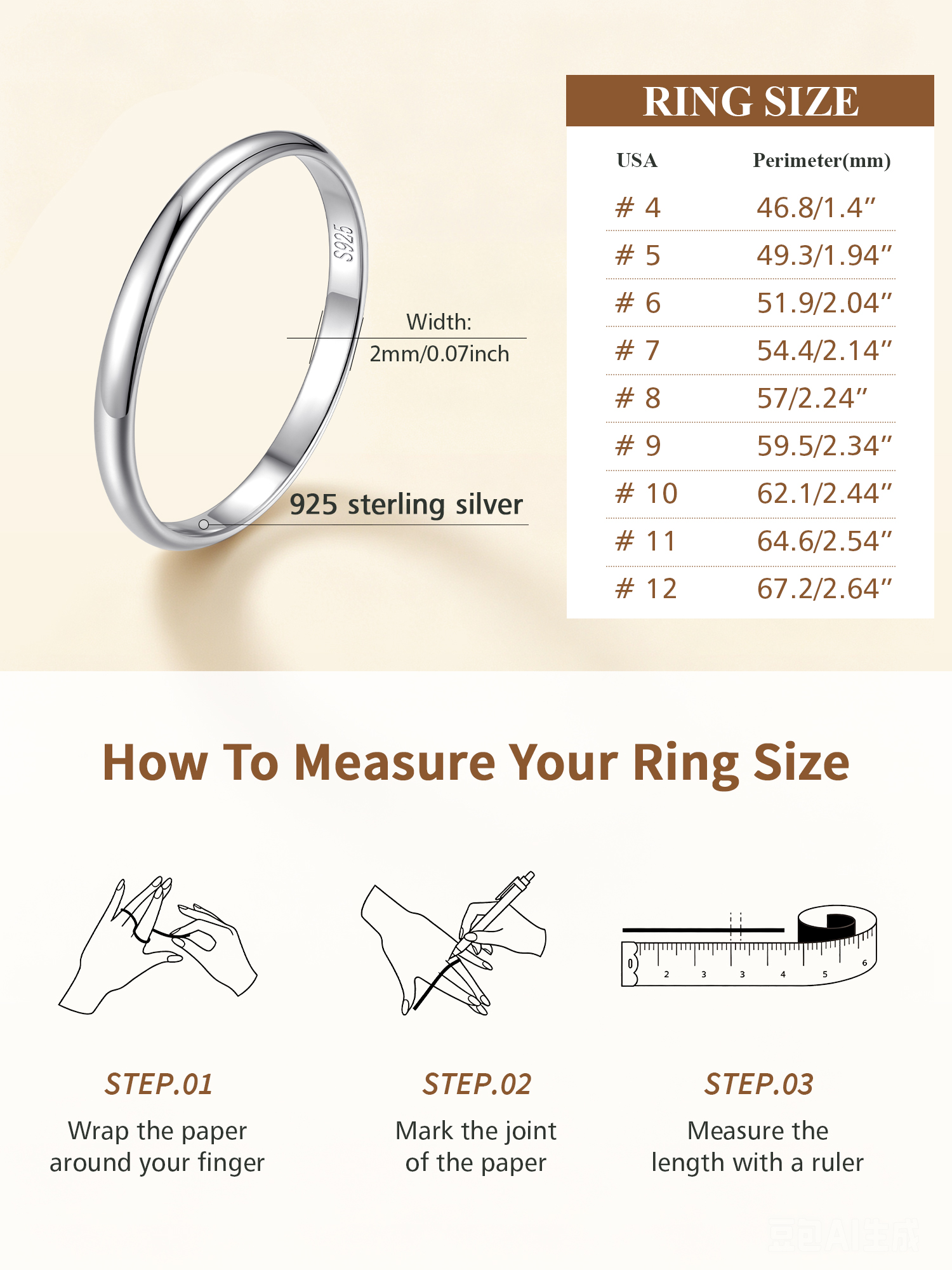 FindChic Simple Band Rings for Women,925 Sterling Silver Ring Engagement Wedding Band for Couple with Gift Box