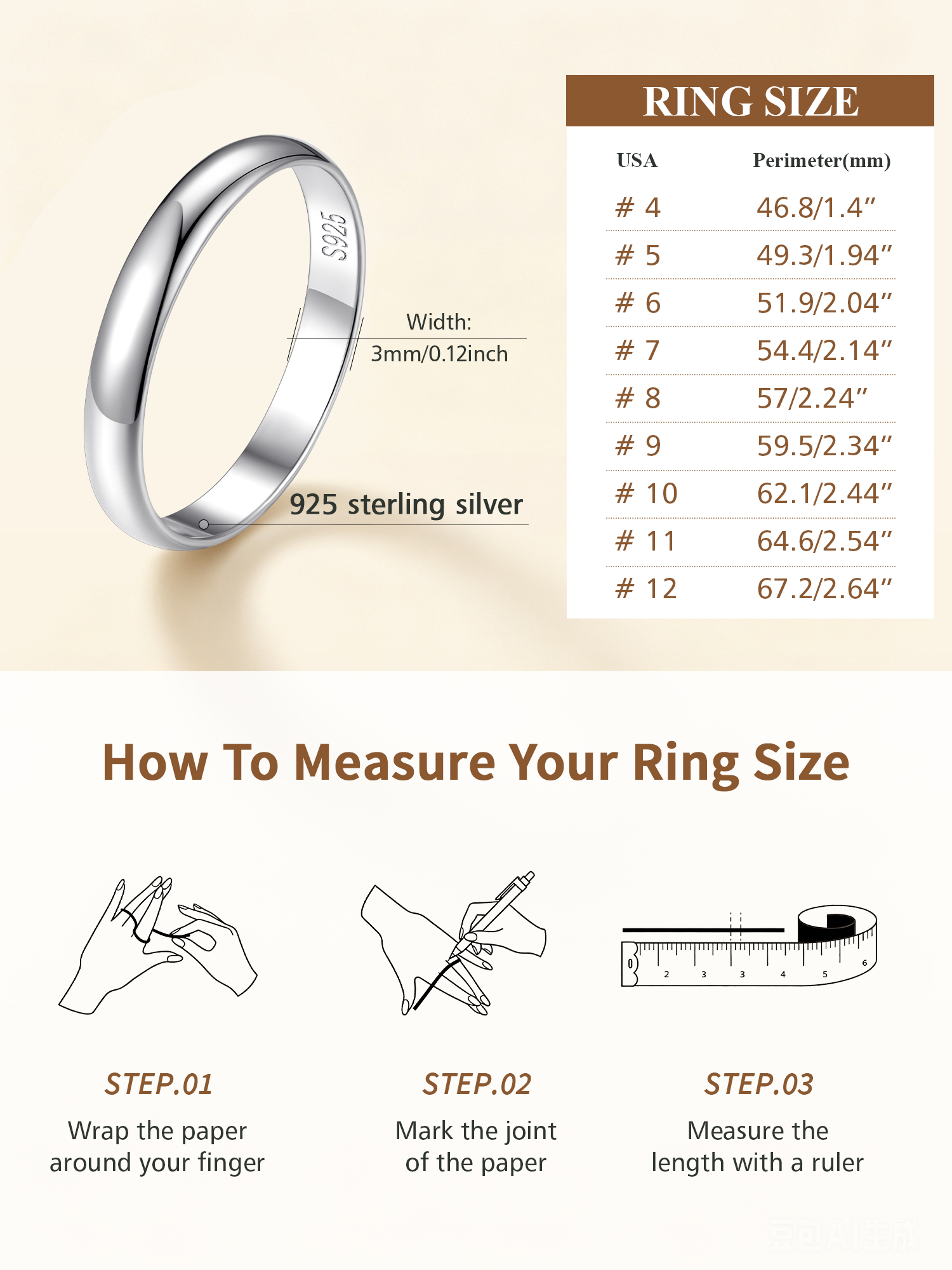 FindChic Simple Band Rings for Women,925 Sterling Silver Ring Engagement Wedding Band for Couple with Gift Box