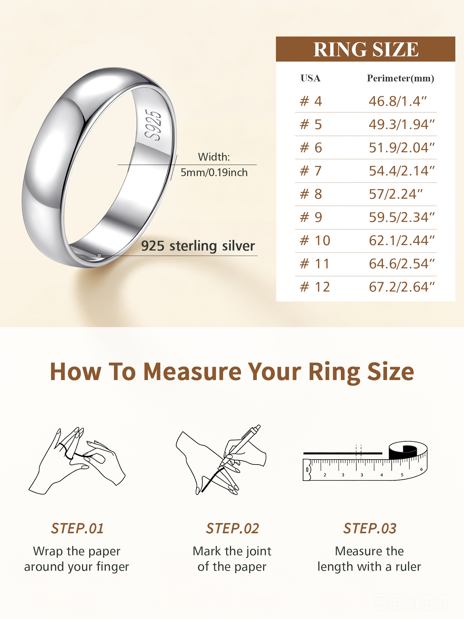 FindChic Simple Band Rings for Women,925 Sterling Silver Ring Engagement Wedding Band for Couple with Gift Box
