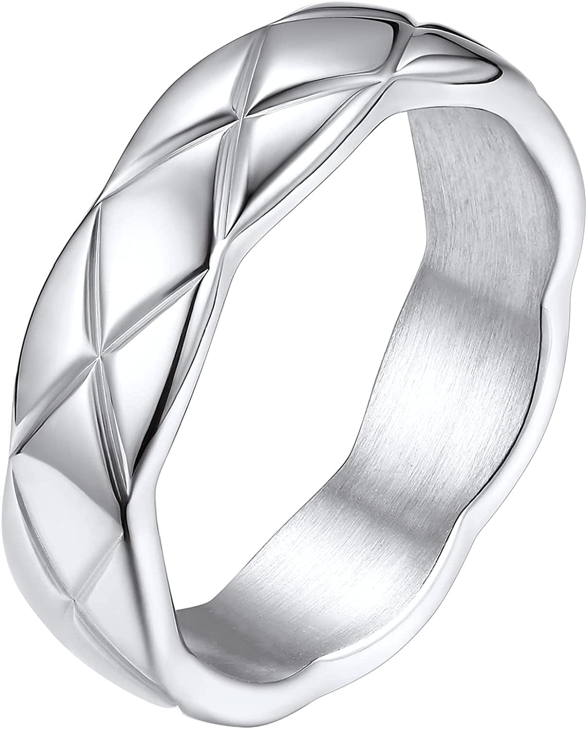 FindChic Crossover Band Rings for Men Women Stainless Steel Rings for Him 6mm/9mm Wide Size 7-12 Crossover Wedding Knucle Finger Ring Engagement Promise Rings Valentine's Birthday Day Gift