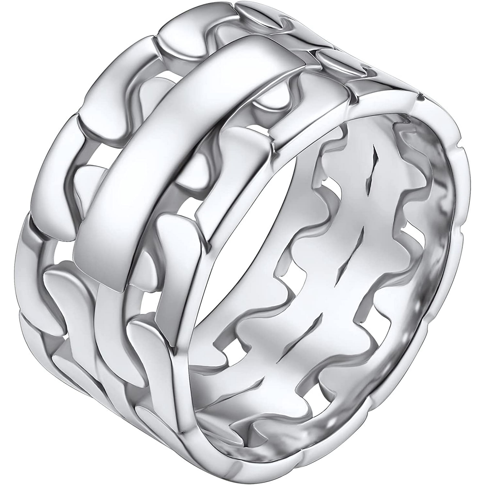 FindChic Crossover Band Rings for Men Women Stainless Steel Rings for Him 6mm/9mm Wide Size 7-12 Crossover Wedding Knucle Finger Ring Engagement Promise Rings Valentine's Birthday Day Gift