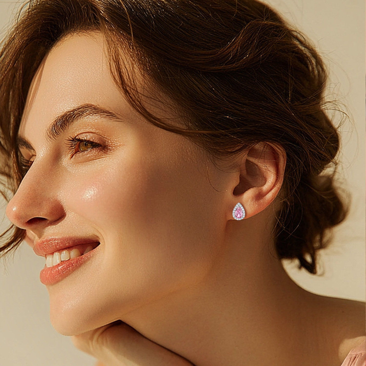 FindChic Birthstone Earrings for Women, Teardrop Earring with 925 Sterling Silver Posts & Push Backs Hypoallergenic Cubic Zirconia Studs Birthday Christmas Jewelry with Gift Box