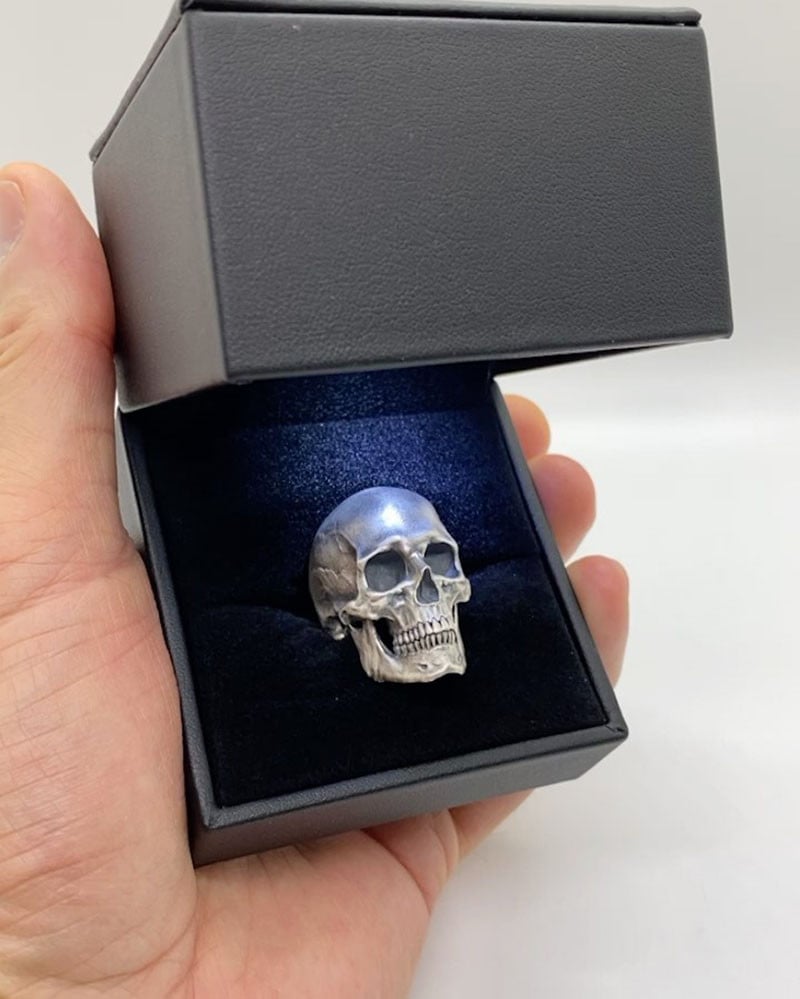 Anatomical Skull Ring Full Jaw (SIA) Sterling Silver