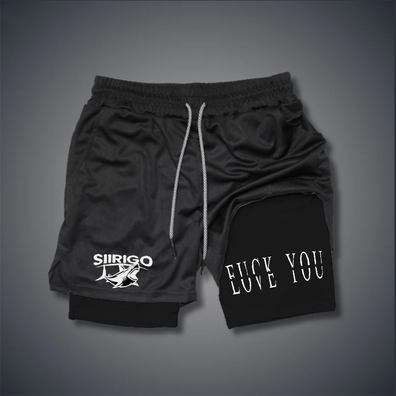 Love You Fk You 2 In 1 GYM PERFORMANCE SHORTS