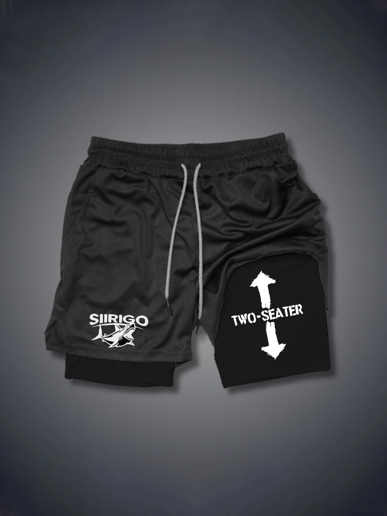 TWO-SEATER Double Arrow Simple 2 In 1 GYM PERFORMANCE SHORTS