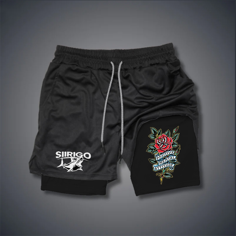 POSITIVE MENTAL ATTITUDE Rose 2 In 1 GYM PERFORMANCE SHORTS