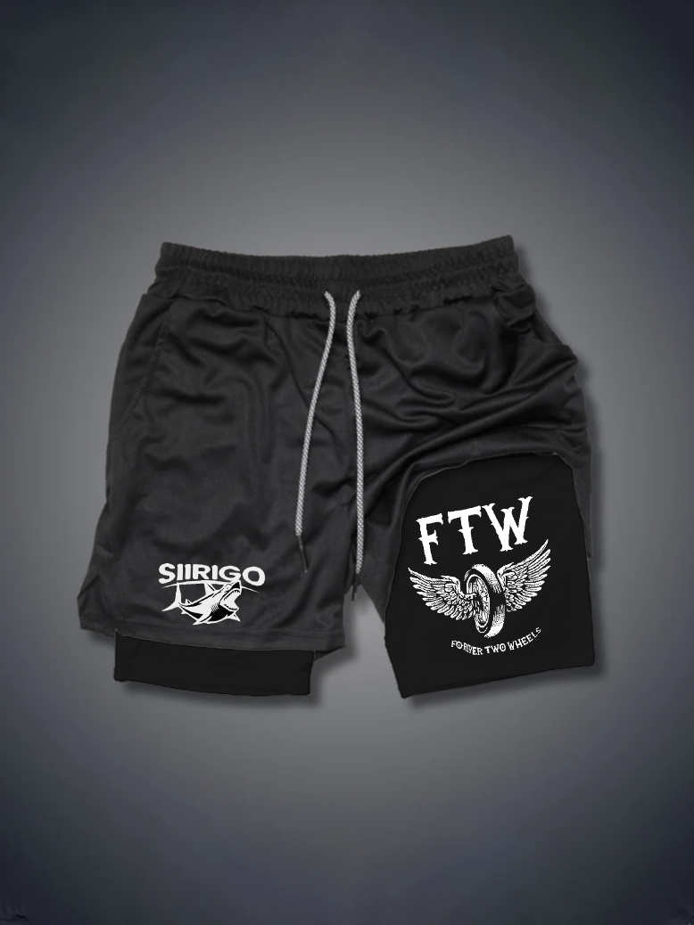 FTW FOREVER TWO WHEELS Angel Wings 2 In 1 GYM PERFORMANCE SHORTS